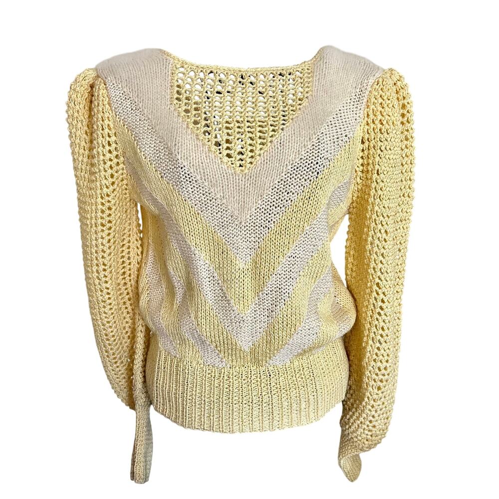 Rare Vintage 80's Nannel Fluffy Angora Blend Hand Knit Sweater Fairy Feminine